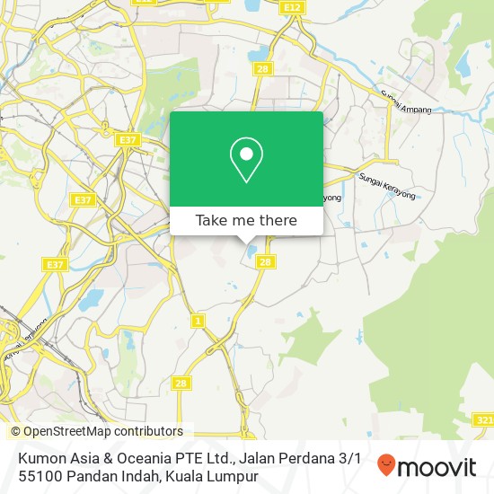 Peta Kumon Asia & Oceania PTE Ltd., Jalan Perdana 3 / 1 55100 Pandan Indah
