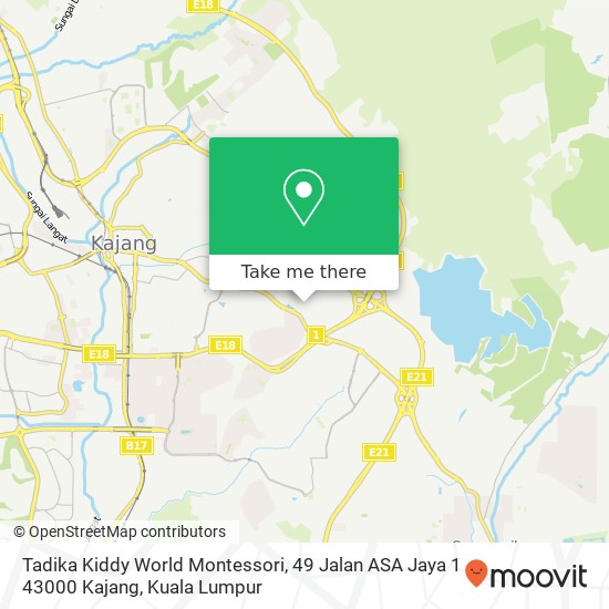 Peta Tadika Kiddy World Montessori, 49 Jalan ASA Jaya 1 43000 Kajang