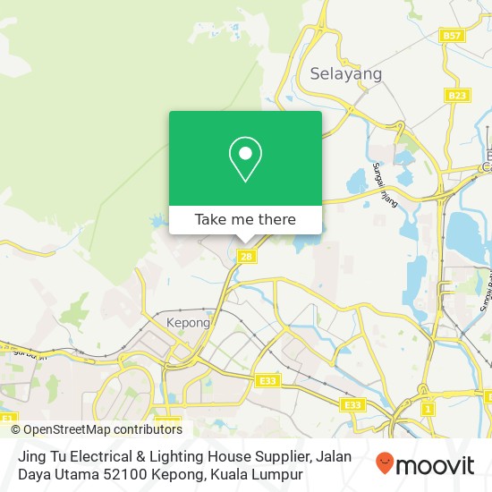 Jing Tu Electrical & Lighting House Supplier, Jalan Daya Utama 52100 Kepong map