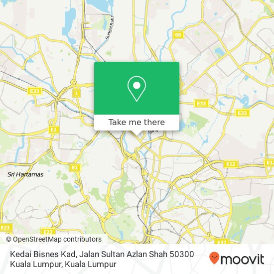 Peta Kedai Bisnes Kad, Jalan Sultan Azlan Shah 50300 Kuala Lumpur