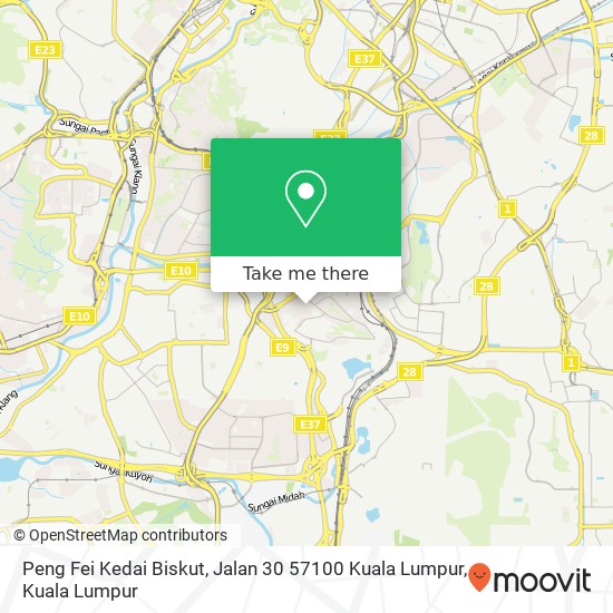 Peta Peng Fei Kedai Biskut, Jalan 30 57100 Kuala Lumpur