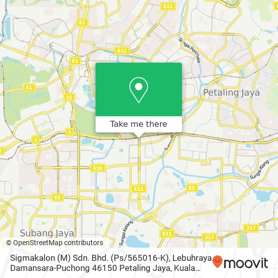 Peta Sigmakalon (M) Sdn. Bhd. (Ps / 565016-K), Lebuhraya Damansara-Puchong 46150 Petaling Jaya