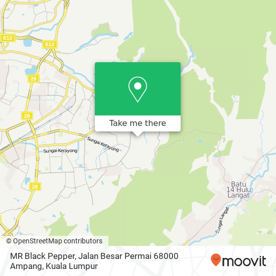 Peta MR Black Pepper, Jalan Besar Permai 68000 Ampang