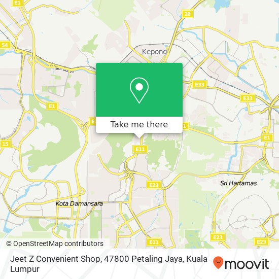 Peta Jeet Z Convenient Shop, 47800 Petaling Jaya