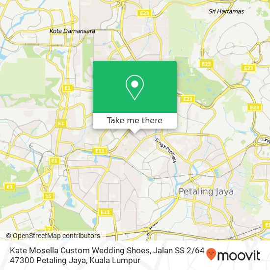 Kate Mosella Custom Wedding Shoes, Jalan SS 2 / 64 47300 Petaling Jaya map