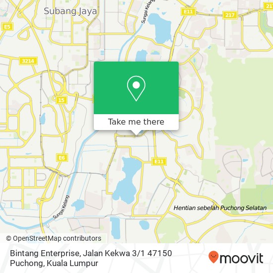Peta Bintang Enterprise, Jalan Kekwa 3 / 1 47150 Puchong