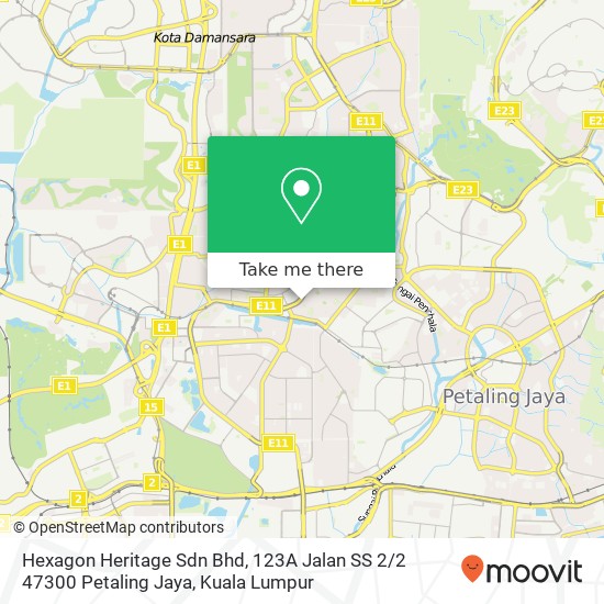 Hexagon Heritage Sdn Bhd, 123A Jalan SS 2 / 2 47300 Petaling Jaya map