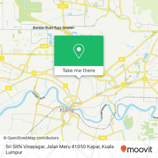 Peta Sri Sithi Vinayagar, Jalan Meru 41050 Kapar