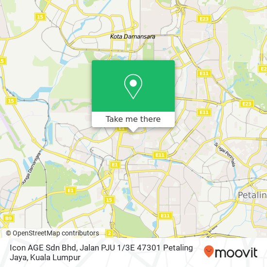 Icon AGE Sdn Bhd, Jalan PJU 1 / 3E 47301 Petaling Jaya map