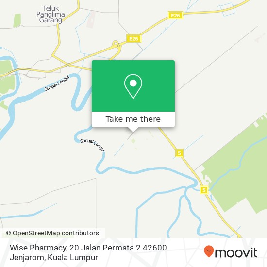 Peta Wise Pharmacy, 20 Jalan Permata 2 42600 Jenjarom