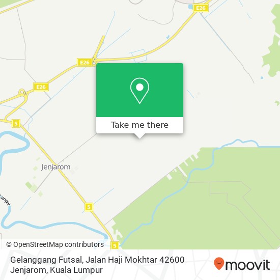 Peta Gelanggang Futsal, Jalan Haji Mokhtar 42600 Jenjarom