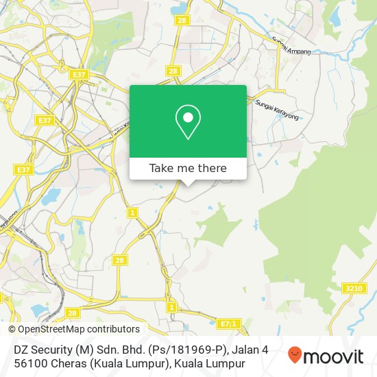 Peta DZ Security (M) Sdn. Bhd. (Ps / 181969-P), Jalan 4 56100 Cheras (Kuala Lumpur)