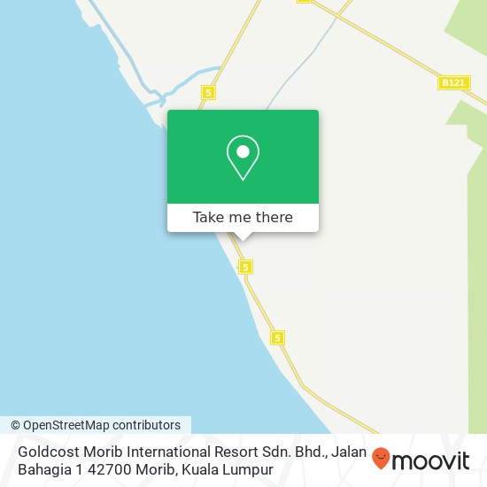 Peta Goldcost Morib International Resort Sdn. Bhd., Jalan Bahagia 1 42700 Morib