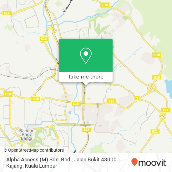Peta Alpha Access (M) Sdn. Bhd., Jalan Bukit 43000 Kajang