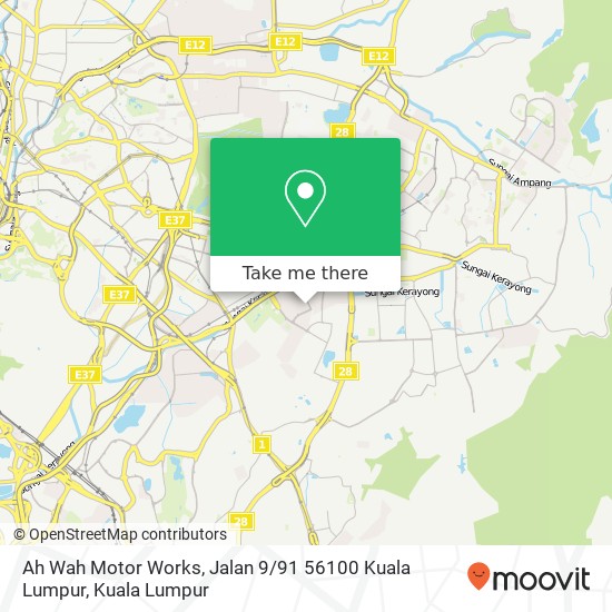 Peta Ah Wah Motor Works, Jalan 9 / 91 56100 Kuala Lumpur