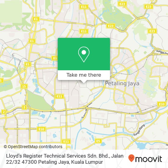 Peta Lloyd's Register Technical Services Sdn. Bhd., Jalan 22 / 32 47300 Petaling Jaya