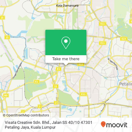 Visata Creative Sdn. Bhd., Jalan SS 4D / 10 47301 Petaling Jaya map