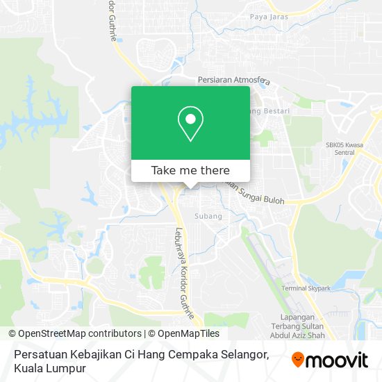 Peta Persatuan Kebajikan Ci Hang Cempaka Selangor