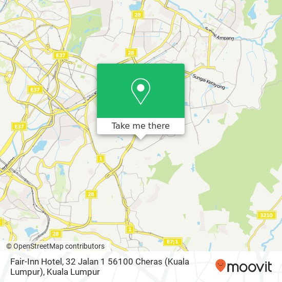 Peta Fair-Inn Hotel, 32 Jalan 1 56100 Cheras (Kuala Lumpur)