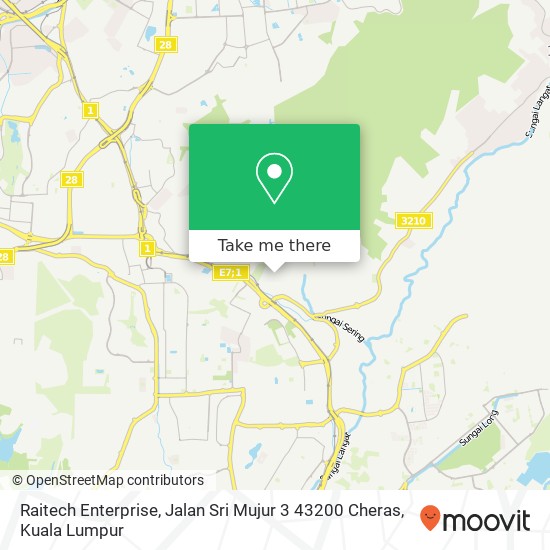 Peta Raitech Enterprise, Jalan Sri Mujur 3 43200 Cheras