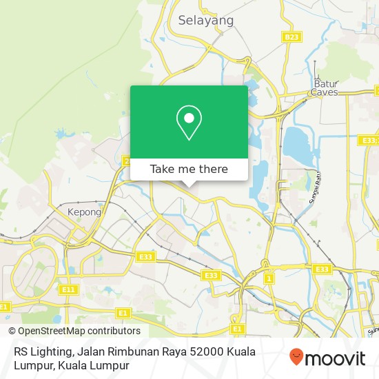 RS Lighting, Jalan Rimbunan Raya 52000 Kuala Lumpur map