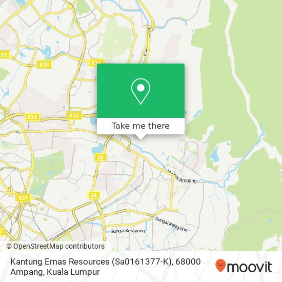 Peta Kantung Emas Resources (Sa0161377-K), 68000 Ampang