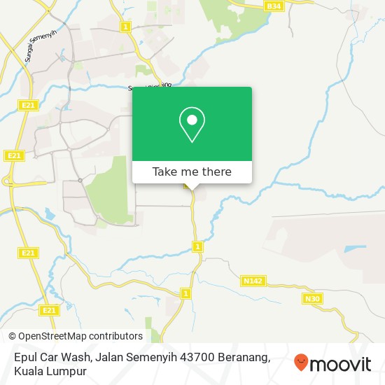 Peta Epul Car Wash, Jalan Semenyih 43700 Beranang
