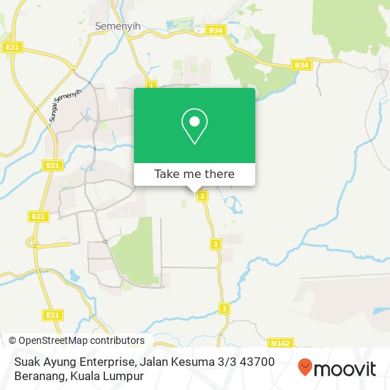 Suak Ayung Enterprise, Jalan Kesuma 3 / 3 43700 Beranang map