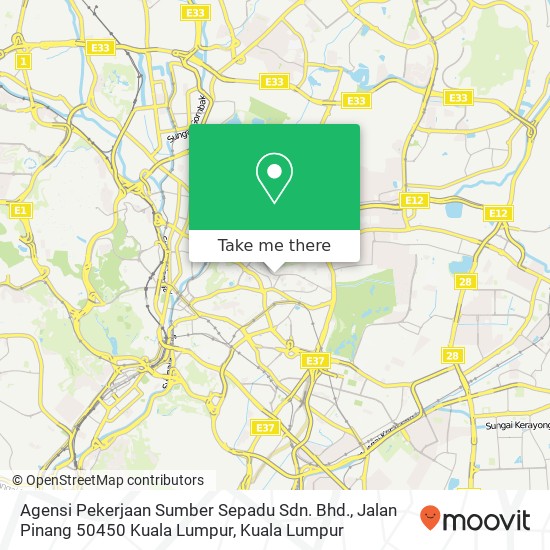 Peta Agensi Pekerjaan Sumber Sepadu Sdn. Bhd., Jalan Pinang 50450 Kuala Lumpur
