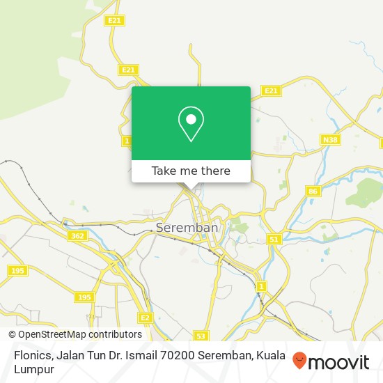 Flonics, Jalan Tun Dr. Ismail 70200 Seremban map