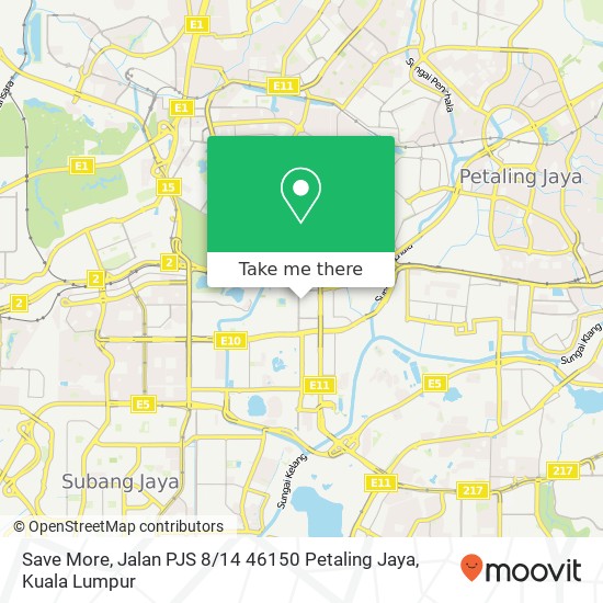 Peta Save More, Jalan PJS 8 / 14 46150 Petaling Jaya