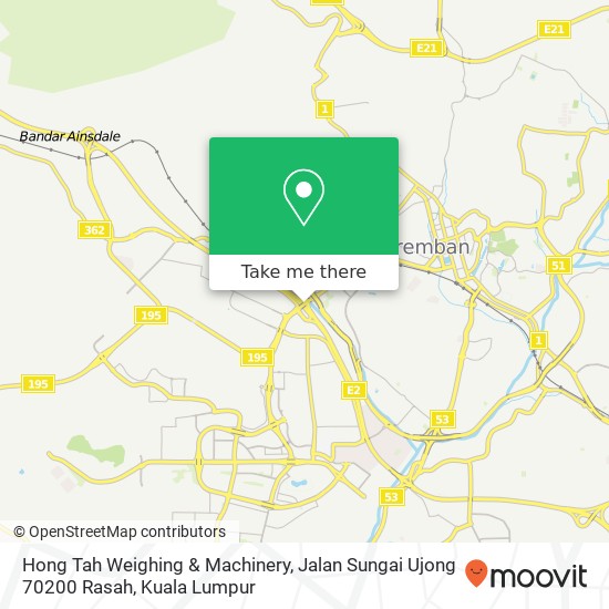 Peta Hong Tah Weighing & Machinery, Jalan Sungai Ujong 70200 Rasah