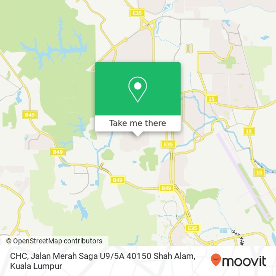 Peta CHC, Jalan Merah Saga U9 / 5A 40150 Shah Alam