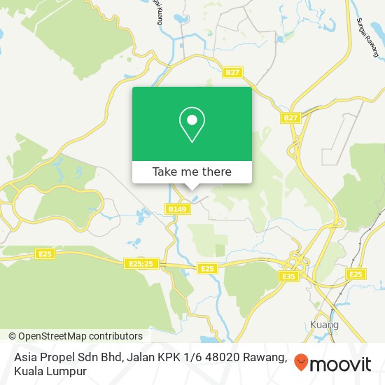 Peta Asia Propel Sdn Bhd, Jalan KPK 1 / 6 48020 Rawang