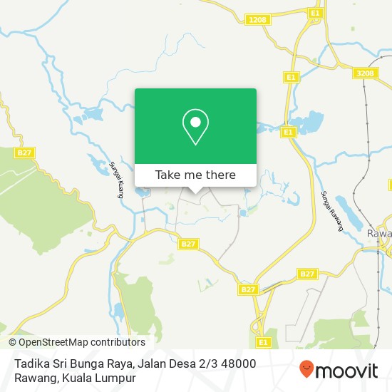 Peta Tadika Sri Bunga Raya, Jalan Desa 2 / 3 48000 Rawang