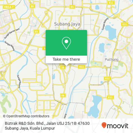 Peta Biztrak R&D Sdn. Bhd., Jalan USJ 25 / 1B 47630 Subang Jaya