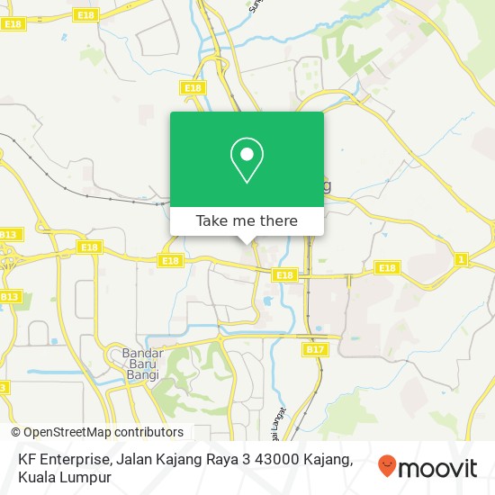 Peta KF Enterprise, Jalan Kajang Raya 3 43000 Kajang