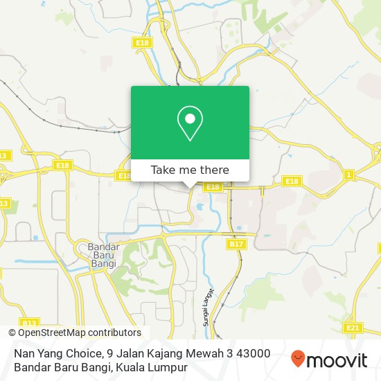 Peta Nan Yang Choice, 9 Jalan Kajang Mewah 3 43000 Bandar Baru Bangi