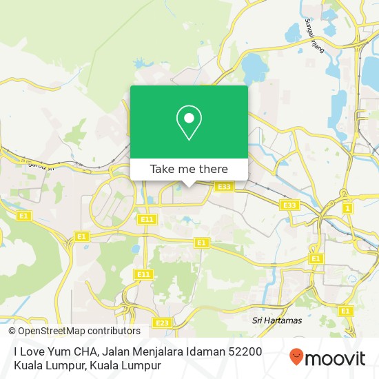 I Love Yum CHA, Jalan Menjalara Idaman 52200 Kuala Lumpur map