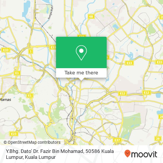 Peta Y.Bhg. Dato' Dr. Fazir Bin Mohamad, 50586 Kuala Lumpur