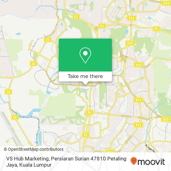 Peta VS Hub Marketing, Persiaran Surian 47810 Petaling Jaya