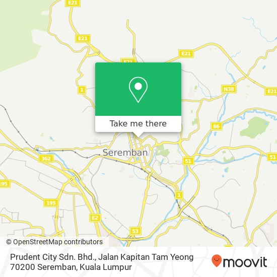 Prudent City Sdn. Bhd., Jalan Kapitan Tam Yeong 70200 Seremban map