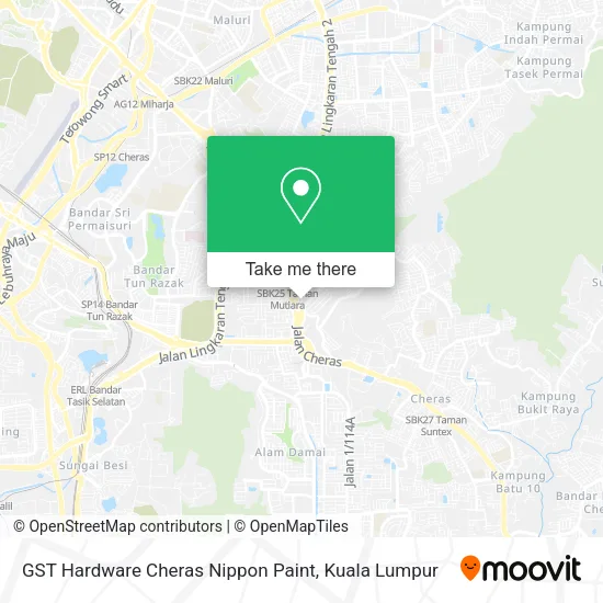 GST Hardware Cheras Nippon Paint map