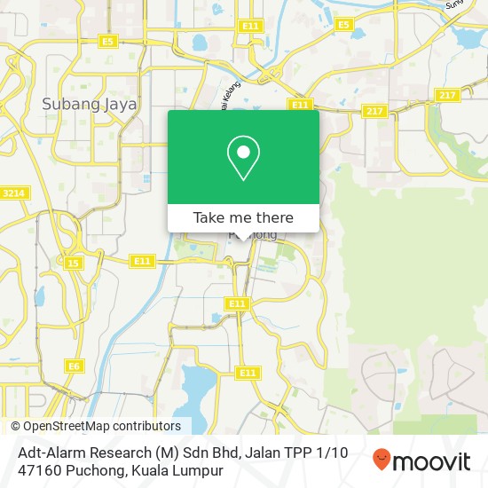 Adt-Alarm Research (M) Sdn Bhd, Jalan TPP 1 / 10 47160 Puchong map