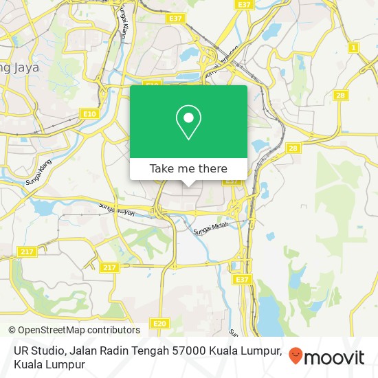 Peta UR Studio, Jalan Radin Tengah 57000 Kuala Lumpur