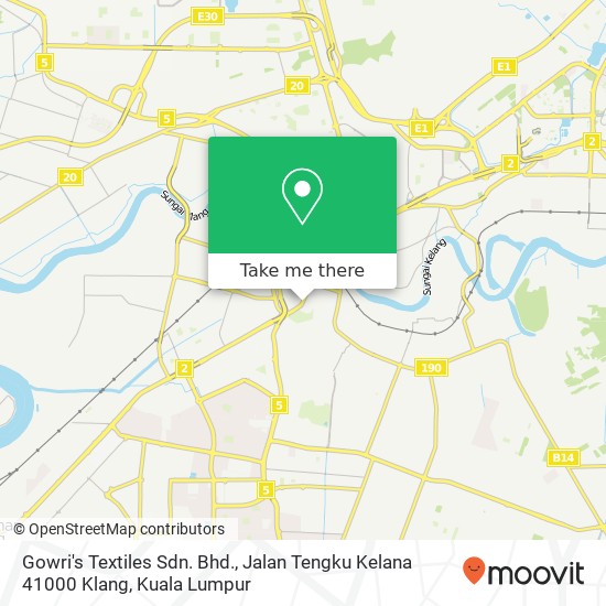 Peta Gowri's Textiles Sdn. Bhd., Jalan Tengku Kelana 41000 Klang