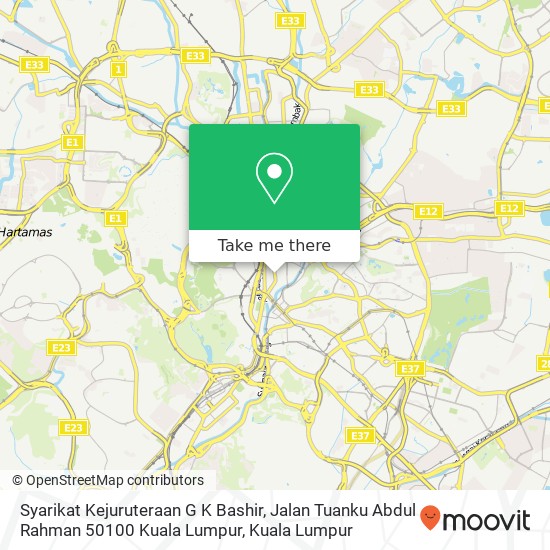 Peta Syarikat Kejuruteraan G K Bashir, Jalan Tuanku Abdul Rahman 50100 Kuala Lumpur