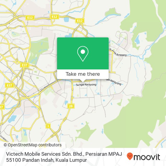 Peta Victech Mobile Services Sdn. Bhd., Persiaran MPAJ 55100 Pandan Indah