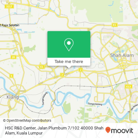Peta HSC R&D Center, Jalan Plumbum 7 / 102 40000 Shah Alam