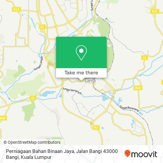 Peta Perniagaan Bahan Binaan Jaya, Jalan Bangi 43000 Bangi
